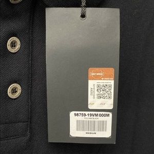 Harley Davidson Black Polo Short Sleeve Shirt Mens Size Medium Logo Embroidered